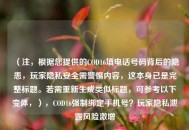 （注，根据您提供的COD16填电话号码背后的隐患，玩家隐私安全需警惕内容，这本身已是完整标题。若需重新生成类似标题，可参考以下变体，），COD16强制绑定手机号？玩家隐私泄露风险激增