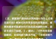 （注，根据用户提供的示例内容CF为什么无缘无故代码？解析代码异常背后的常见原因，推测其需求可能是针对代码异常问题的分析，因此生成以下标题。），建议，，CF代码异常原因解析，常见问题与解决方案，（若需调整方向，可补充具体内容或场景要求。）