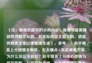 （注，根据您提供的示例内容，推测可能需要游戏攻略类标题。若实际内容主题不同，请提供具体文本以便精准生成），参考，，和平精英上分困境全解析，五大痛点+实战破解方案，为什么你总卡段位？和平精英上分核心逻辑与技巧拆解，从菜鸟到战神，和平精英排位赛五大关键因素深度指南，（如需更精准标题，请补充具体内容描述）