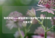 如何开启Steam邮箱提醒以保护账户安全并确保交易无忧