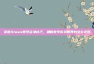 掌握Steam账号查询技巧，确保数字游戏世界的安全无忧