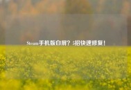 Steam手机版白屏？5招快速修复！