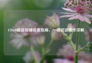 CS:GO语音按键设置指南，一键说话操作详解