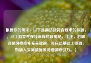 根据你的需求，以下是简洁且符合要求的标题，，CF手游女生在线高峰时段揭秘，（注，若需调整风格或补充关键词，可在此基础上微调，如加入实测数据等词增强吸引力。）