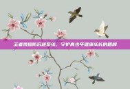 王者荣耀防沉迷系统，守护青少年健康成长的盾牌