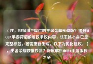 （注，根据用户提供的王者荣耀是盗版？揭开MOBA手游背后的版权争议内容，该表述本身已是完整标题。若需重新生成，以下为优化建议，），王者荣耀涉嫌抄袭？深度解析MOBA手游版权之争