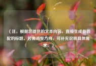 （注，根据您提供的文本内容，直接生成最匹配的标题。若需调整方向，可补充说明具体需求。）