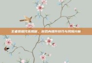 王者荣耀代练揭秘，游戏内提升技巧与风险分析