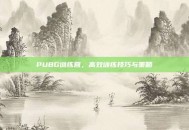 PUBG训练营，高效训练技巧与策略