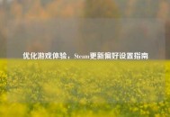 优化游戏体验，Steam更新偏好设置指南