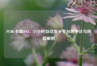 PUBG卡盟DNZ，24小时自动发卡平台的争议与风险解析
