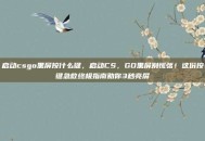 启动csgo黑屏按什么键，启动CS，GO黑屏别慌张！这份按键急救终极指南助你3秒亮屏