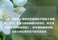 （注，根据您之前提供的揭秘和平精英大神视频，技巧、套路与吸粉秘籍内容特征，新生成的标题保持同类风格），和平精英巅峰攻略，从枪法到运营的百万粉实战圣经