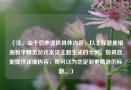 （注，由于您未提供具体内容，以上标题是根据和平精英游戏常见主题生成的示例。如果您能提供详细内容，我可以为您定制更精准的标题。）