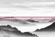 CSGO职业选手的精准击杀技巧，艺术与技术的完美结合