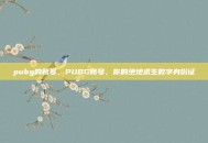 pubg的账号，PUBG账号，你的绝地求生数字身份证