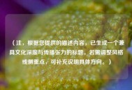 （注，根据您提供的描述内容，已生成一个兼具文化深度与传播张力的标题。若需调整风格或侧重点，可补充说明具体方向。）