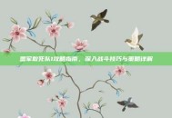 盟军敢死队1攻略指南，深入战斗技巧与策略详解