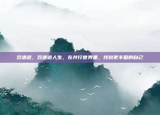 双通道,双通道人生,在并行世界里,找到更丰盈的自己