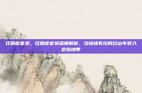 狂躁症症状,狂躁症症状深度解析,当情绪失控的过山车驶入危险地带