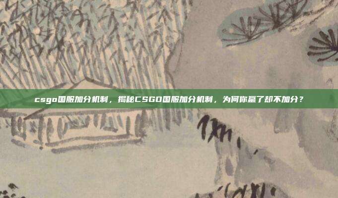 csgo国服加分机制,揭秘CSGO国服加分机制,为何你赢了却不加分?