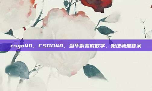 csgo40,CSGO40,当年龄变成数字,枪法就是答案