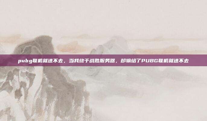 pubg联机就进不去,当我终于战胜服务器,却输给了PUBG联机就进不去
