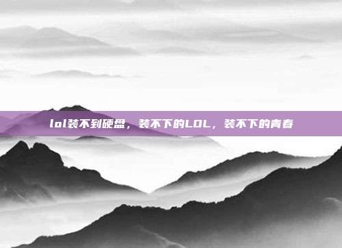 lol装不到硬盘,装不下的LOL,装不下的青春