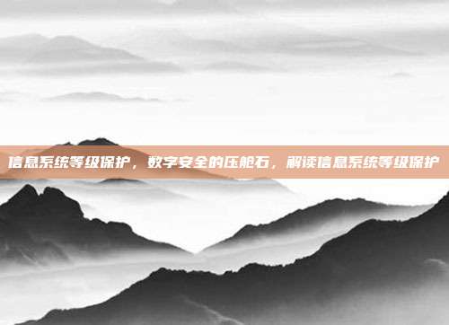 信息系统等级保护,数字安全的压舱石,解读信息系统等级保护