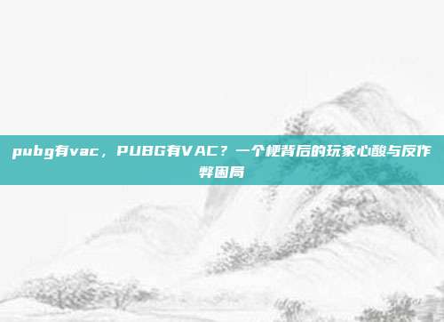 pubg有vac,PUBG有VAC?一个梗背后的玩家心酸与反作弊困局