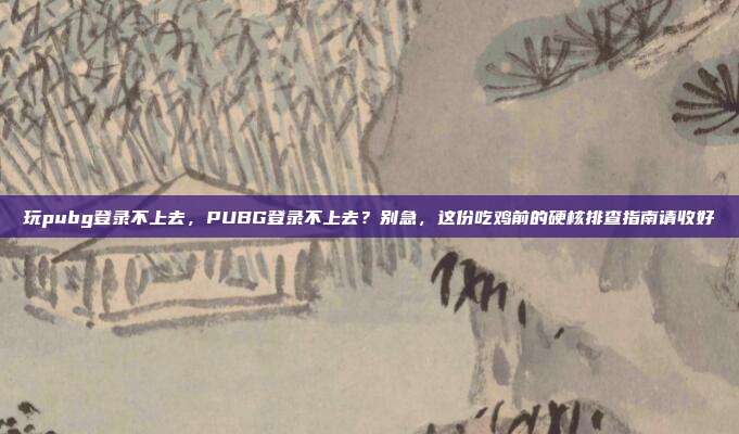 玩pubg登录不上去,PUBG登录不上去?别急,这份吃鸡前的硬核排查指南请收好