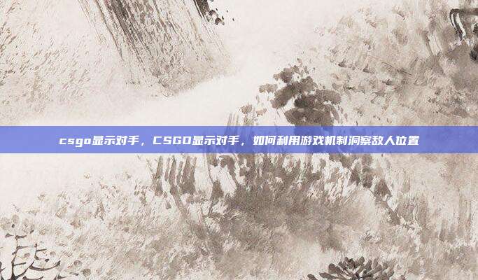 csgo显示对手,CSGO显示对手,如何利用游戏机制洞察敌人位置