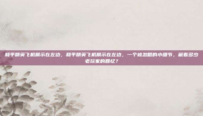 和平精英飞机展示在左边,和平精英飞机展示在左边,一个被忽略的小细节,藏着多少老玩家的回忆?