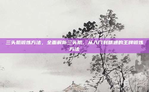 三头肌锻炼方法,全面解析三头肌,从入门到精通的王牌锻炼方法