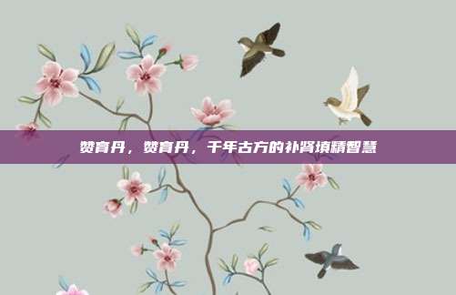赞育丹,赞育丹,千年古方的补肾填精智慧