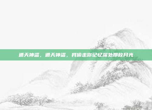 遁天神盗,遁天神盗,我偷走你记忆深处那枚月光