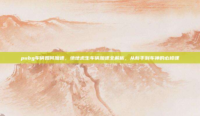 pubg车辆如何加速,绝地求生车辆加速全解析,从新手到车神的必修课