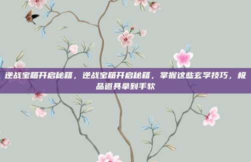 逆战宝箱开启秘籍,逆战宝箱开启秘籍,掌握这些玄学技巧,极品道具拿到手软