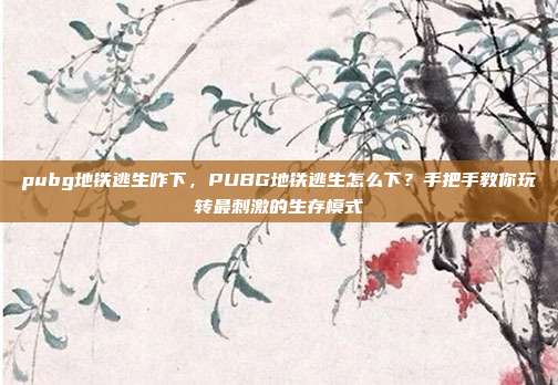 pubg地铁逃生咋下,PUBG地铁逃生怎么下?手把手教你玩转最刺激的生存模式