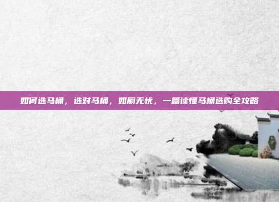 如何选马桶,选对马桶,如厕无忧,一篇读懂马桶选购全攻略