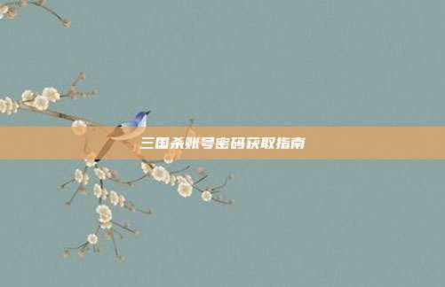 三国杀账号密码获取指南