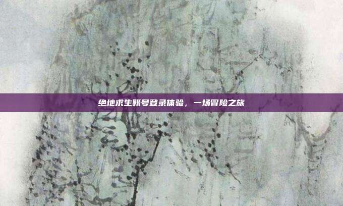 绝地求生账号登录体验，一场冒险之旅
