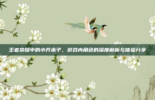 王者荣耀中的小乔本子,游戏内角色的深度解析与体验分享