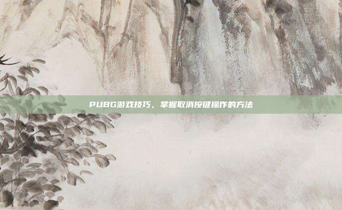PUBG游戏技巧,掌握取消按键操作的方法