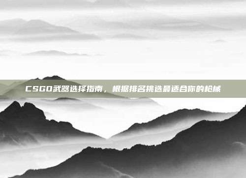 CSGO武器选择指南,根据排名挑选最适合你的枪械