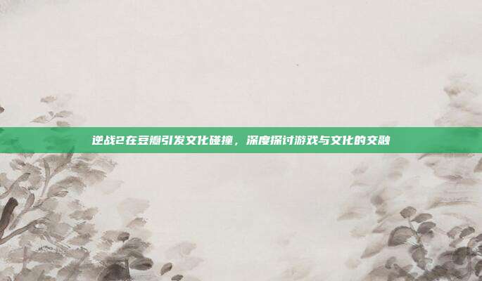 逆战2在豆瓣引发文化碰撞,深度探讨游戏与文化的交融