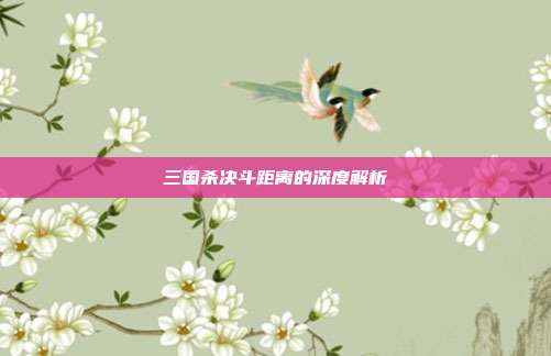 三国杀决斗距离的深度解析