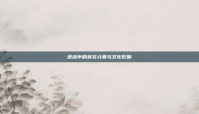 逆战中的英文元素与文化影响