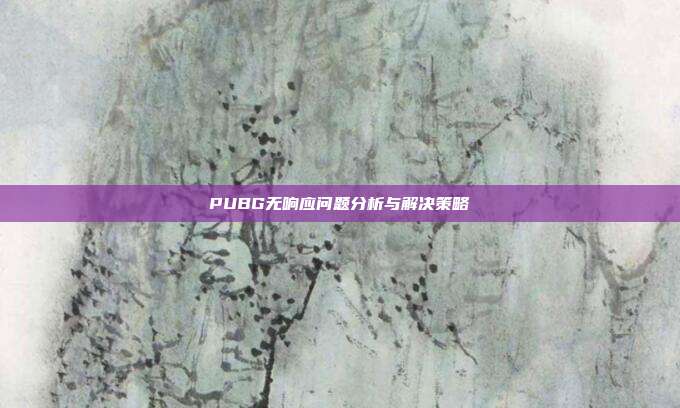PUBG无响应问题分析与解决策略