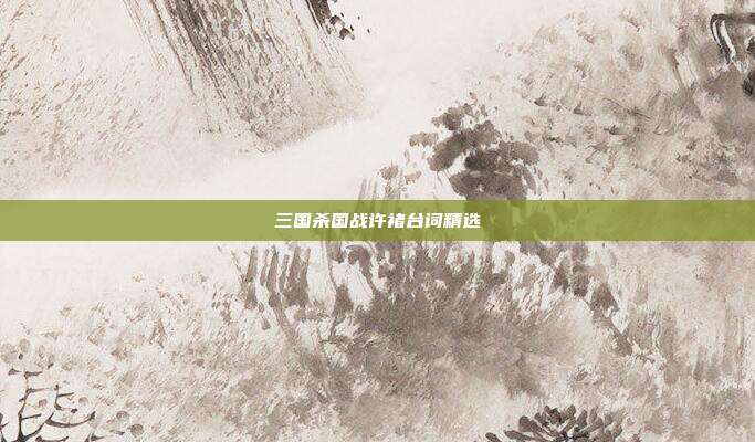 三国杀国战许褚台词精选